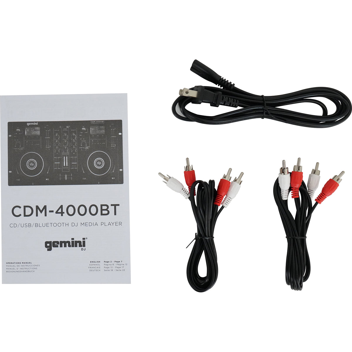 CDM-4000BT Dual DJ CD/USB Media Player with Bluetooth and Mixer