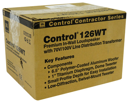 Pair Control 126 WT 6.5" 30W Commercial 70V In-Wall Speakers For Restaurant/Bar