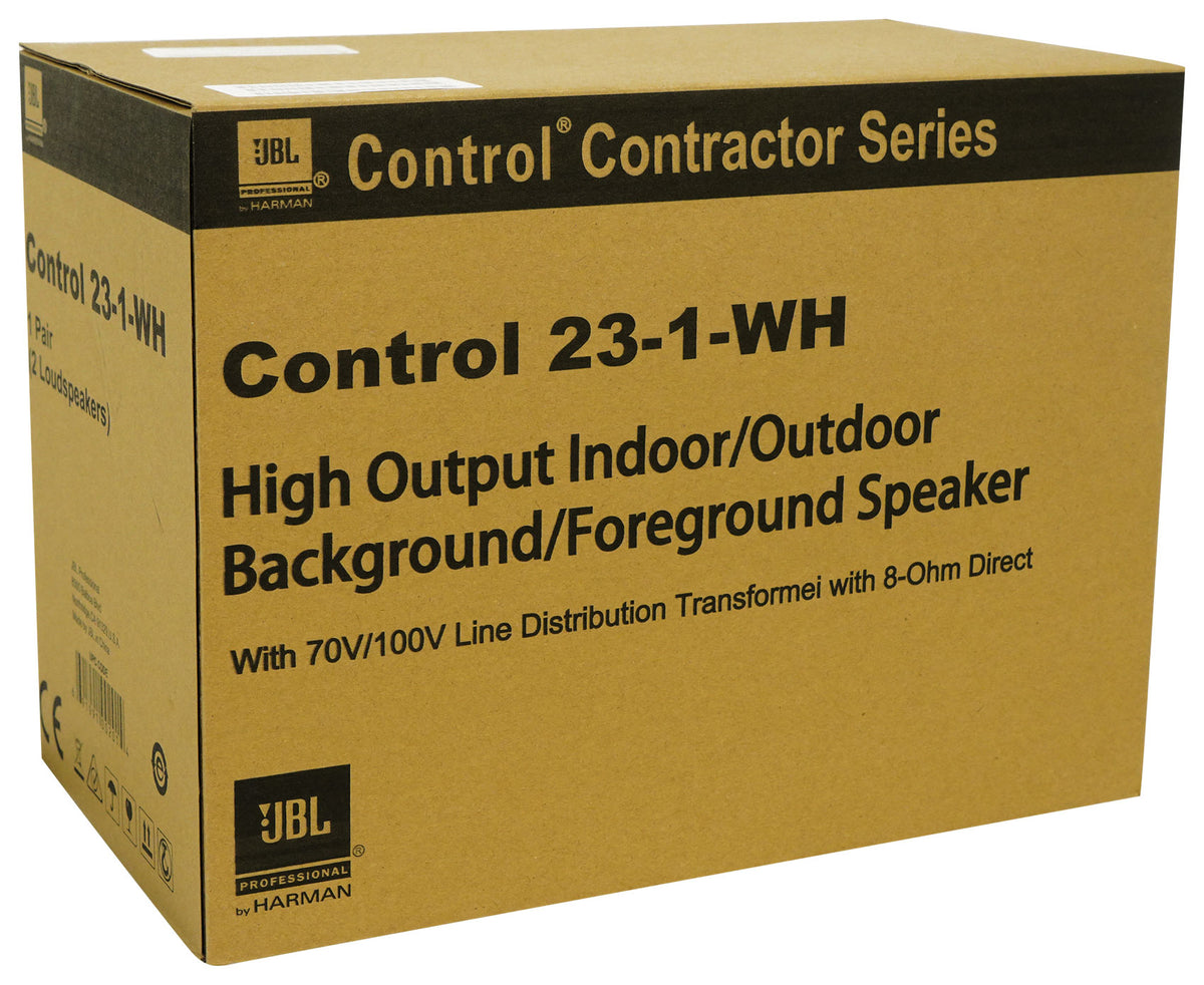 2 Control 23-1-WH 3" Indoor/Outdoor 70V Commercial White Wall Mount Speakers