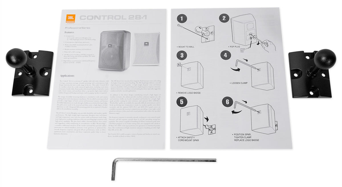 2) JBL Control 28-1 8" 60w 70v Commercial Indoor/Outdoor Speakers For Restaurant [Open Box]