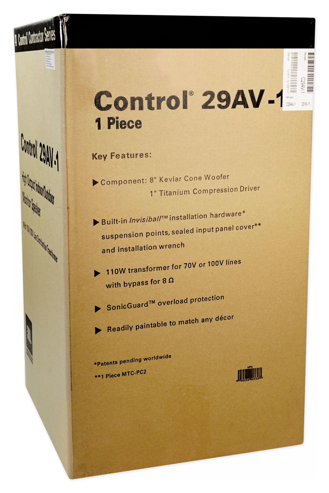 Control 29AV 8" Indoor/Outdoor Commercial 70V Speaker for Restaurant/Bar/Cafe