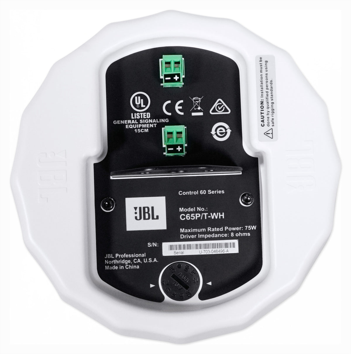 Control 65P/T-WH White 5.25" 70V Pendant Speaker Pair