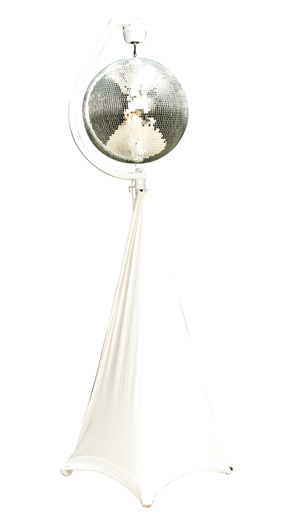 Decor MBSK Mirror Ball Stand With White Scrim Cloth And Motor