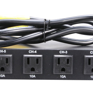 Eliminator E107 USB Rack Mount 8-Channels Power Center with 2 USB Ports ADJ