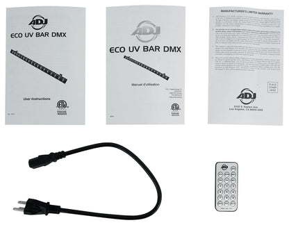 ECO BAR UV DMX 18 x 3 Watt Ultraviolet LED Bar Black Light w/ Remote