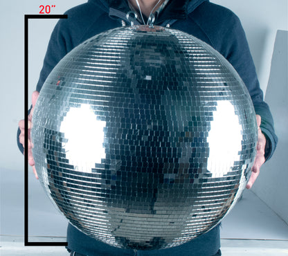 EM20 20" Disco Mirror Ball w/ Motor Ring For Dance Floor/Events/Disco