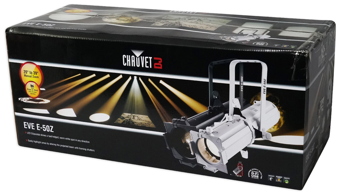 EVE E-50Z Ellipsoidal Warm White D-Fi LED Gobo Spot Light