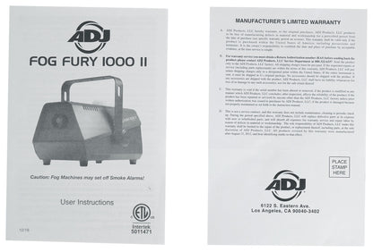 FOG FURY 1000 II 700W Compact High Output Fog Machine w/ Remote