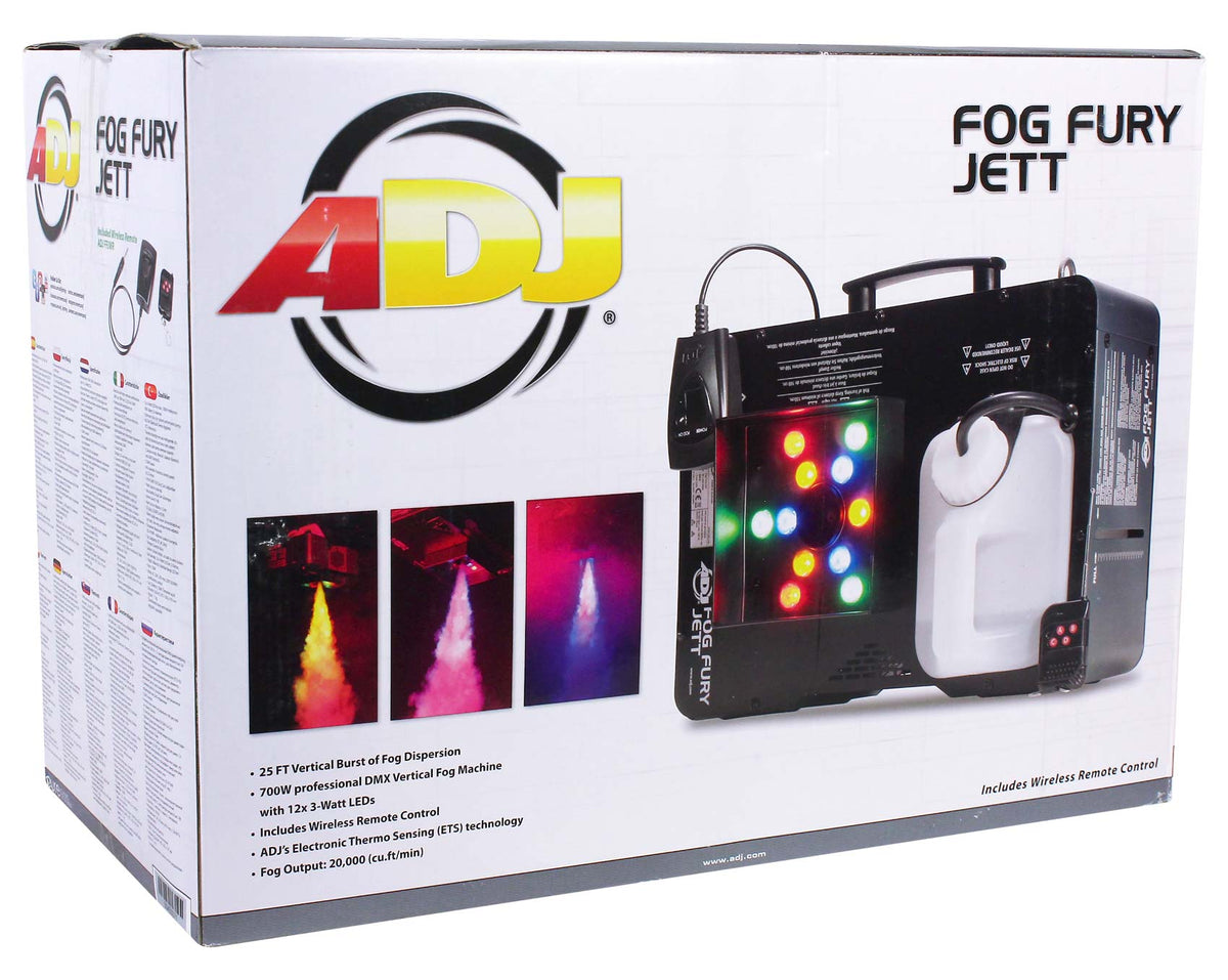 Fog Fury Jett 700W Vertical Fog Machine w/12 LED+DMX+Wireless Remote