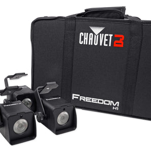 Chauvet DJ Freedom H1 X4 (4) Wireless RGBAW+UV Wash Lights+Bag+Charger+Remote