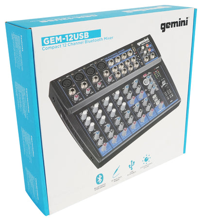 GEM-12USB 12-Channel Bluetooth Mixer with USB