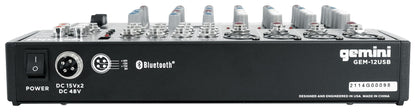 GEM-12USB 12-Channel Bluetooth Mixer with USB