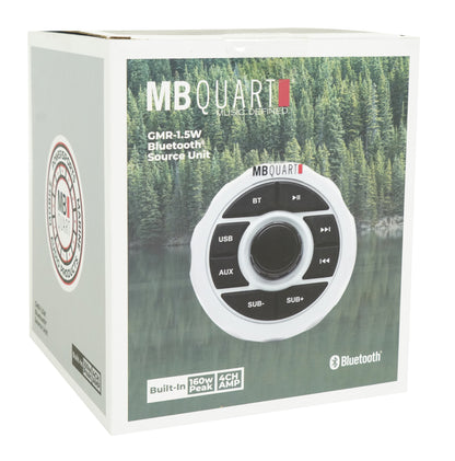 GMR-1.5W Marine Gauge Receiver with Bluetooth, USB, Aux