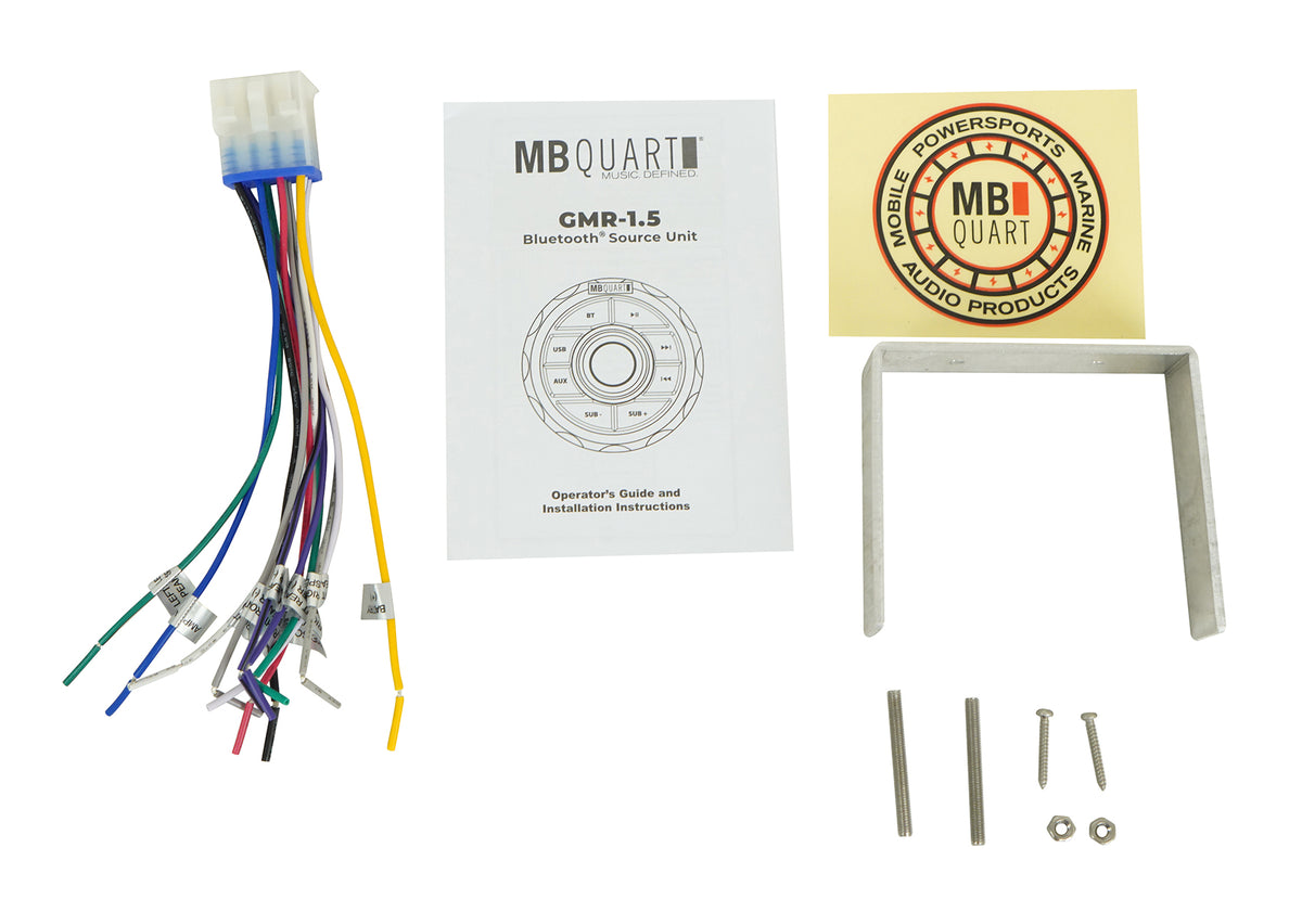 GMR-1.5W Marine Gauge Receiver with Bluetooth, USB, Aux