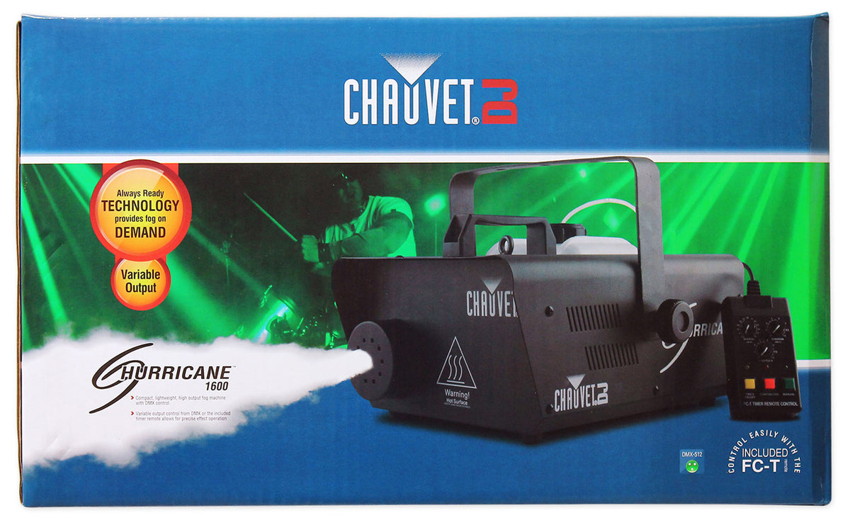 H1600 Hurricane 1600 Compact DMX Fog Machine+Remote Timer -25,000 CFM