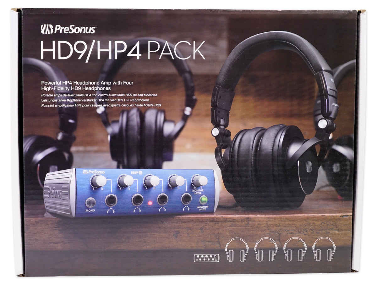 HD9 Studio Headphones (4-Pack) with HP4 Amplifier