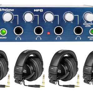 PRESONUS HD9/HP4 PACK With HP4 Headphone Amplifier+ (4) HD9 Studio Headphones