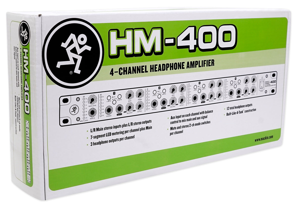 HM-400 Pro Rackmount 4-Channel Headphone Amplifier w/12 Headphone outputs
