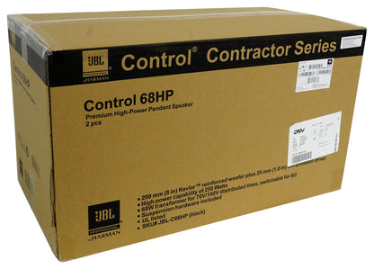 Pair CONTROL 68HP High-Power 70V Commercial 8" Hanging Pendant Speakers