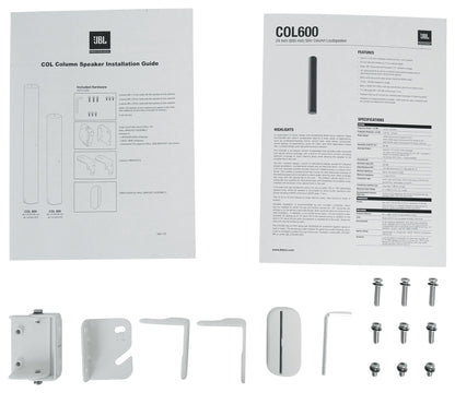 COL600-WH 24" White 70V Commercial Slim Column Wall Mount Array Speaker
