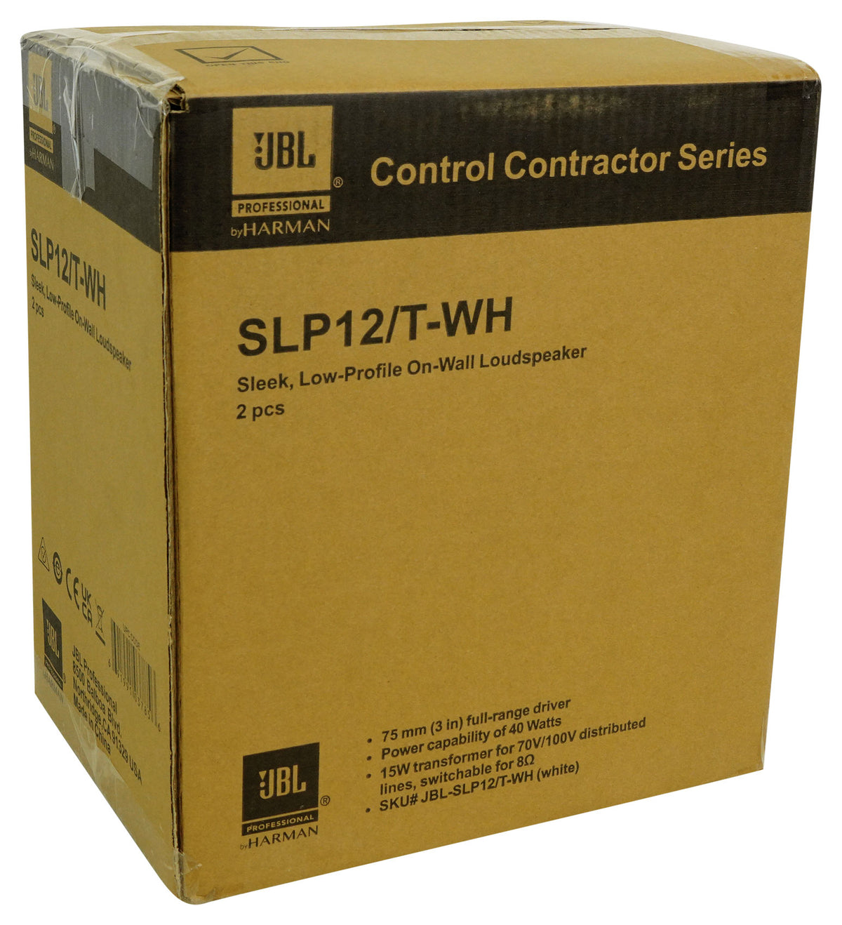 SLP12/T-WH Low-Profile On-Wall Speaker Pair