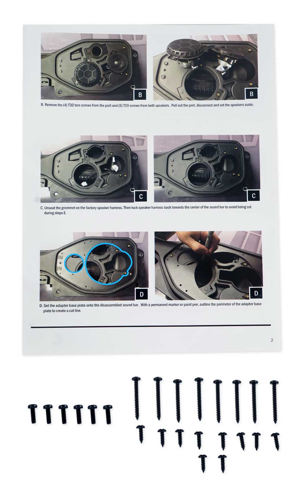 6.5" Overhead Soundbar Speaker Adapters for 2018+ Jeep Wrangler JL