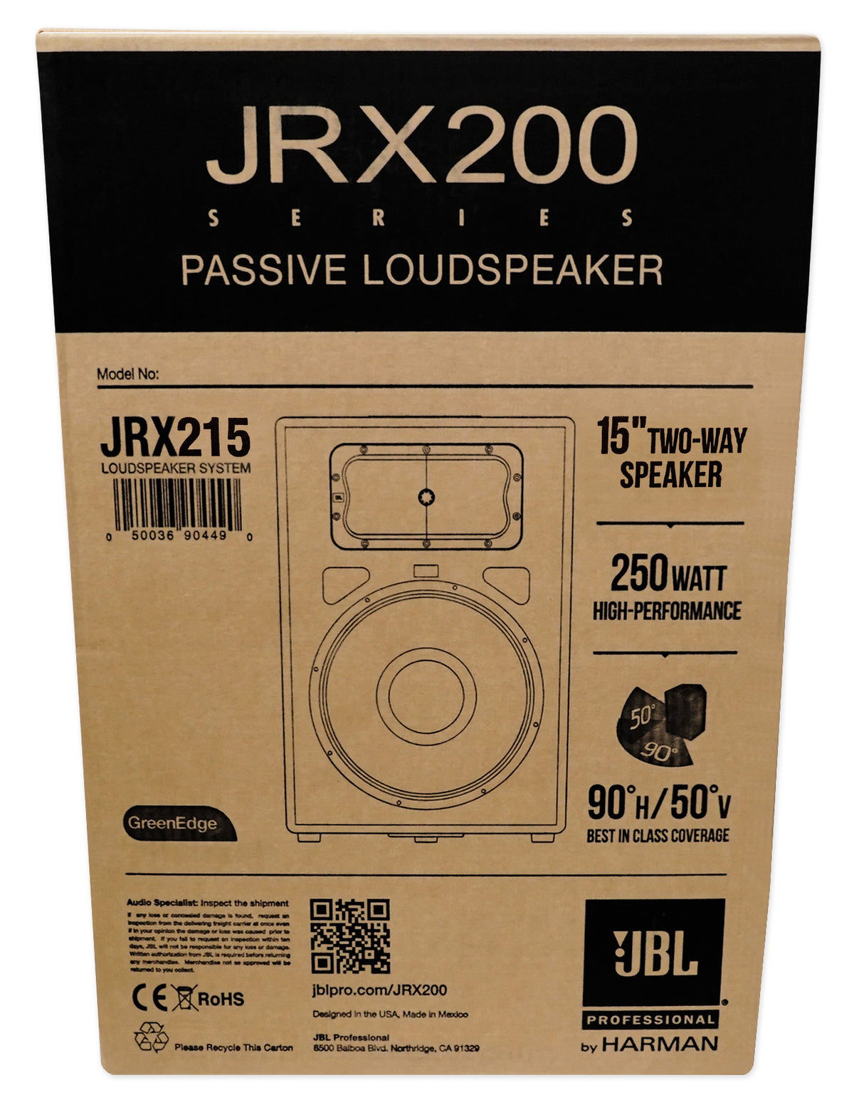 JRX215 15" Two-Way Passive PA Speaker