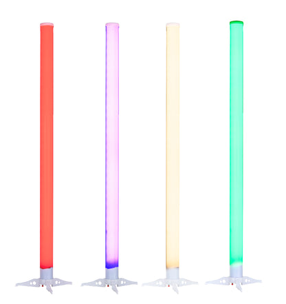 LED BP TUBES 4 PAK Battery Powered 4x RGB LED Light w/Remote+Bag ADJ