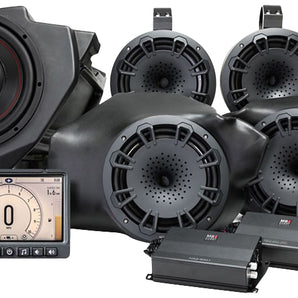MB QUART Front+Tower Speakers+Radio+Sub+Amps For Select Polaris RZR Ride Command