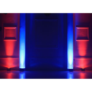 (8) Eliminator American DJ Mega Flat PAK8 EP DMX RGBUV Wash Lights w/ Bag+Cables
