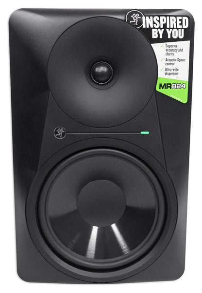 MR824 8" 85 Watt Powered Active Studio Monitor Class A/B Bi-Amped Speaker