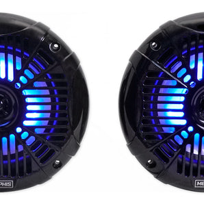 Pair Memphis Audio MXA602SLB 80w 6.5" LED Speakers For Polaris RZR/ATV/UTV/Cart