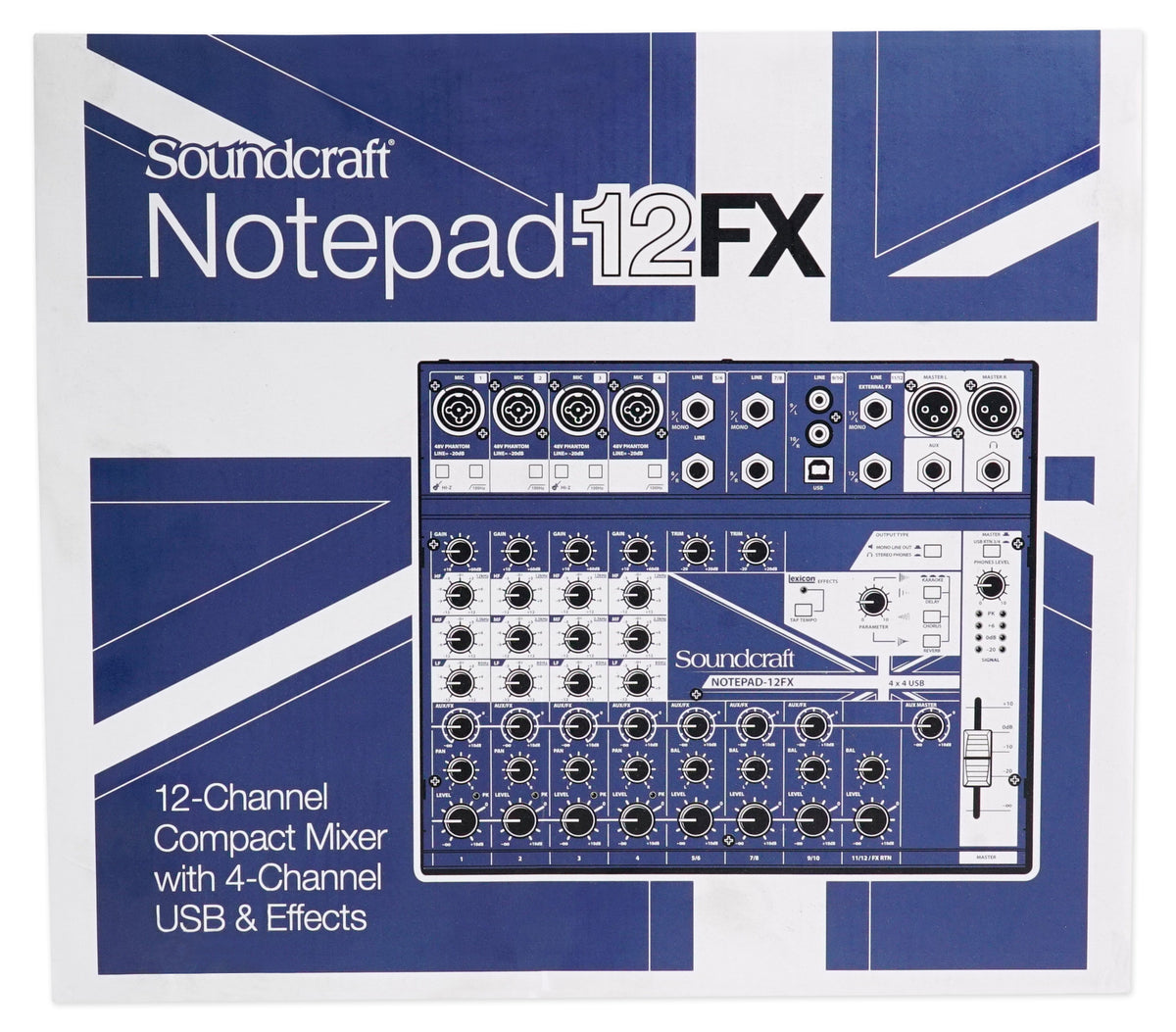 Notepad-12FX 12-Channel Analog Mixer With USB I/O And Lexicon Effects