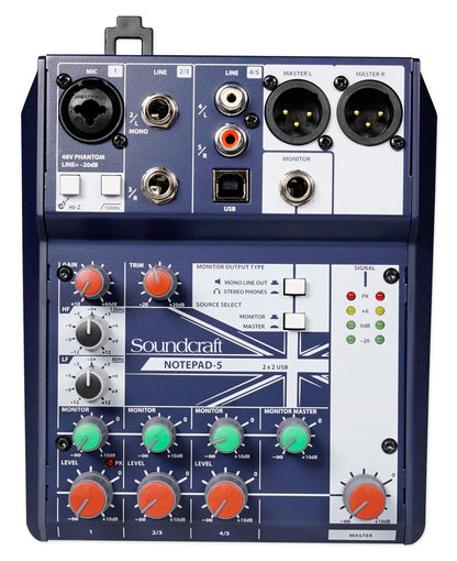 Notepad-5 Channel Podcast Mixer Podcasting Interface With USB