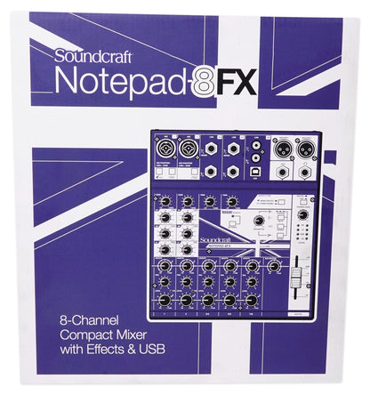 Notepad-8FX 8-Channel Podcast Mixer Podcasting Interface, USB & Effects
