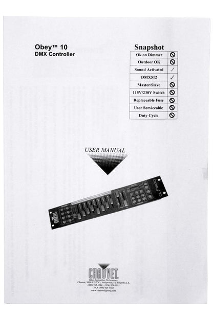 OBEY10 DMX-512 Rack Mount Light Controller