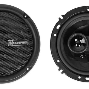 Pair Memphis Audio PRX603 6.5" 100w 3-Way Car Speakers w/PEI Dome Pivot Tweeters