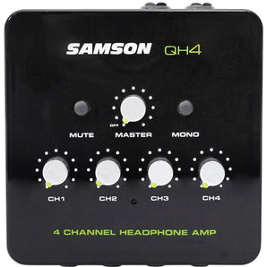 SAMSON QH4 4-Channel Stereo DJ Studio Monitoring Headphone Amplifier Amp
