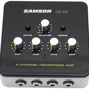SAMSON QH4 4-Channel Stereo DJ Studio Monitoring Headphone Amplifier Amp