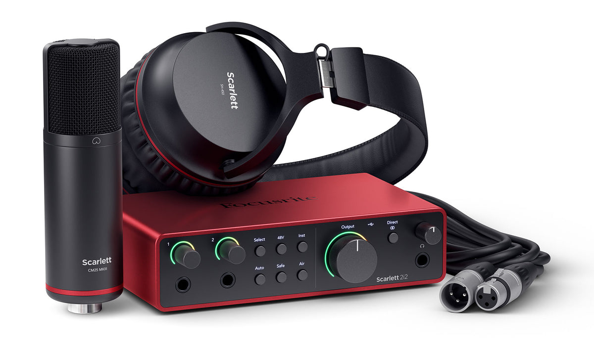 Scarlett 2i2 Studio 4th Gen Recording Interface + Headphones + Mic + Cable