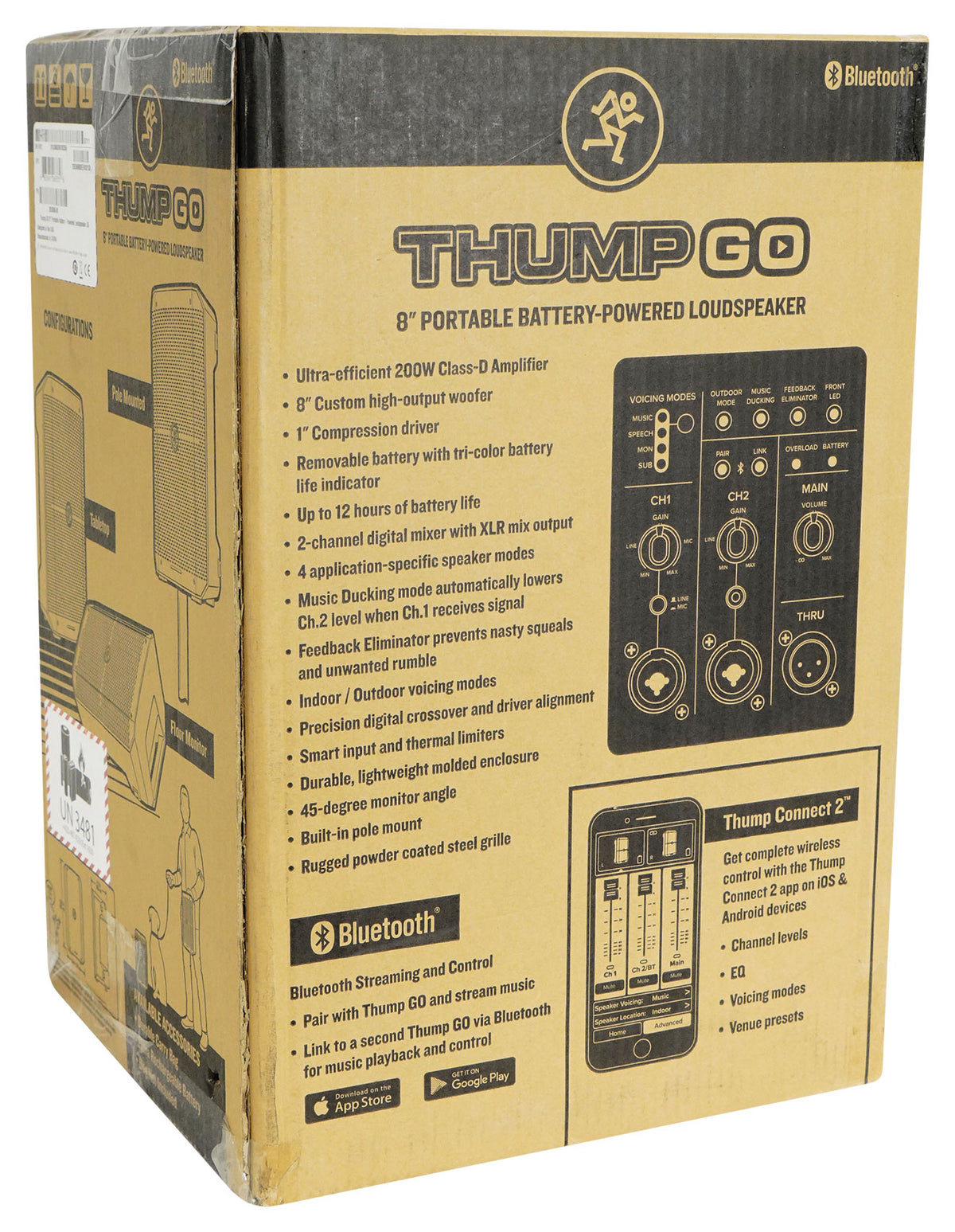 Thump GO 8" Portable Battery-Powered Bluetooth PA Speaker