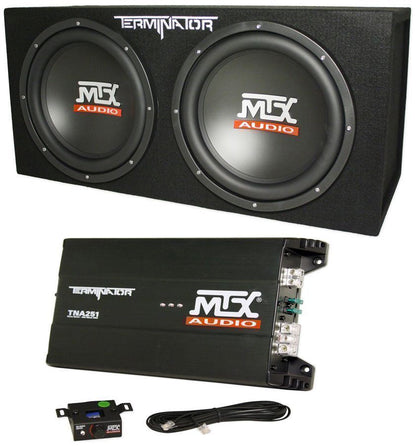 Terminator TNP212D2 Dual 12” Subwoofer, Box & Amplifier Package