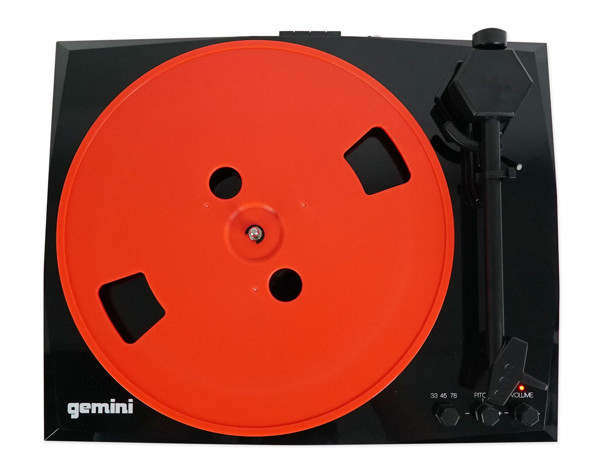 TT-900 Vinyl Record Player Turntable with Bluetooth and Dual Speakers (Black/Red)