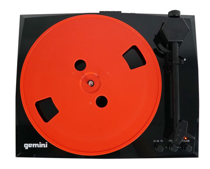 TT-900 Vinyl Record Player Turntable with Bluetooth and Dual Speakers (Black/Red)
