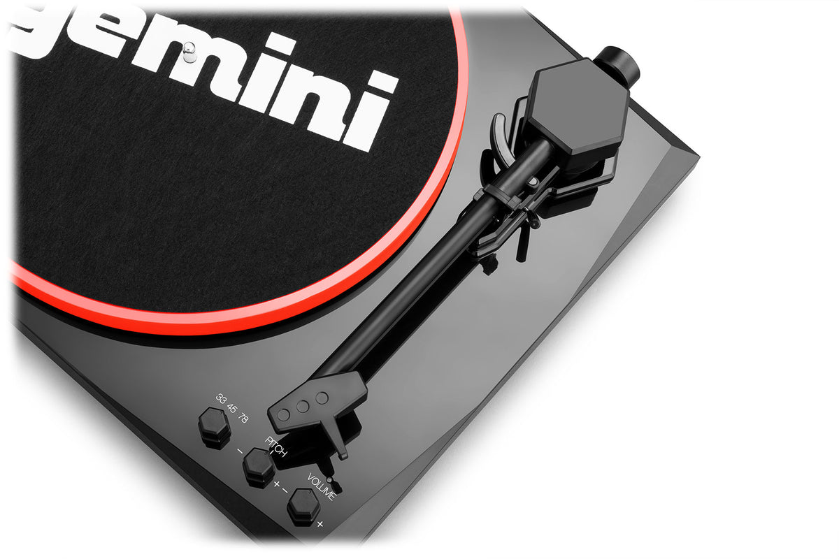 TT-900 Vinyl Record Player Turntable with Bluetooth and Dual Speakers (Black/Red)