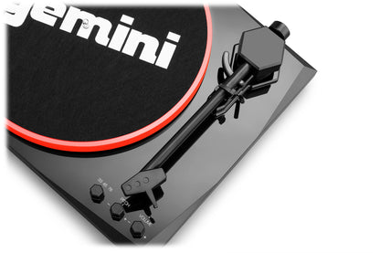 TT-900 Vinyl Record Player Turntable with Bluetooth and Dual Speakers (Black/Red)