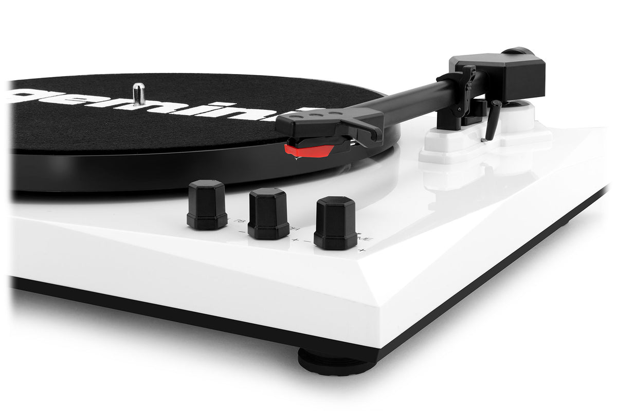TT-900 Vinyl Record Player Turntable with Bluetooth and Dual Speakers (Black/White)