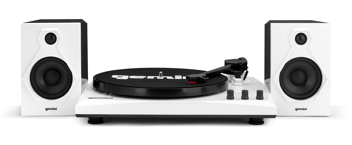 TT-900 Vinyl Record Player Turntable with Bluetooth and Dual Speakers (Black/White)