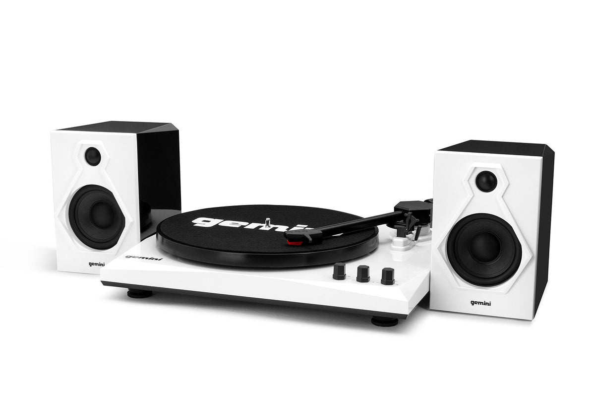 TT-900 Vinyl Record Player Turntable with Bluetooth and Dual Speakers (Black/White)