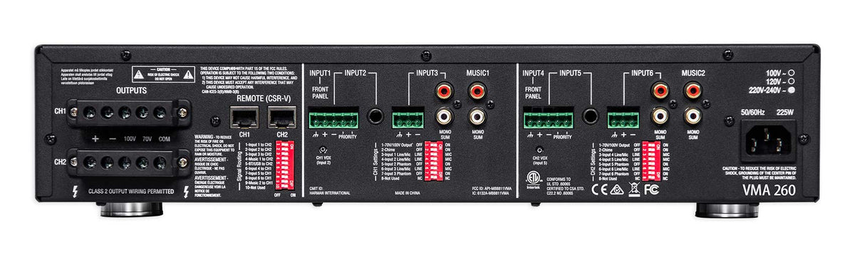VMA260 120W 70V Mixer/Amplifier with Bluetooth, 8 Channel Inputs